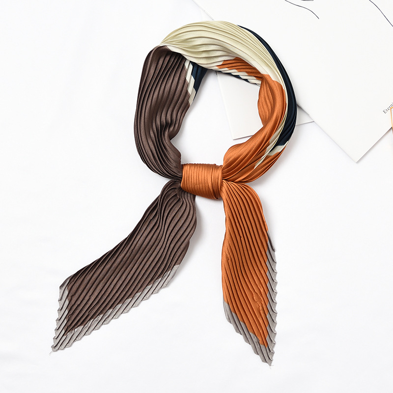 Women's Square Crinkle Silk Scarf