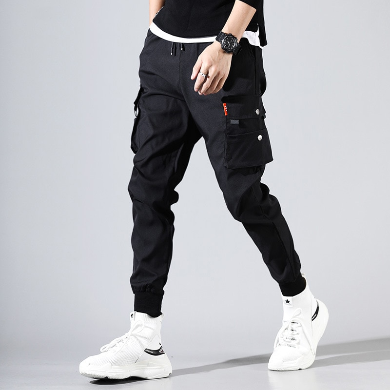 Black Harajuku Men's Pants with Pockets