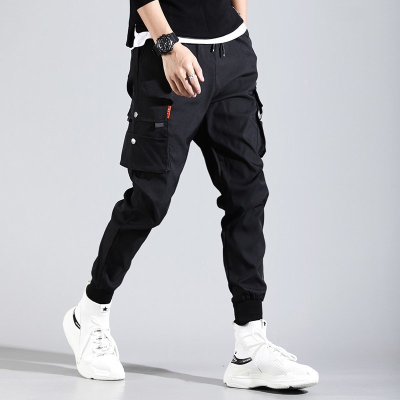 Black Harajuku Men's Pants with Pockets