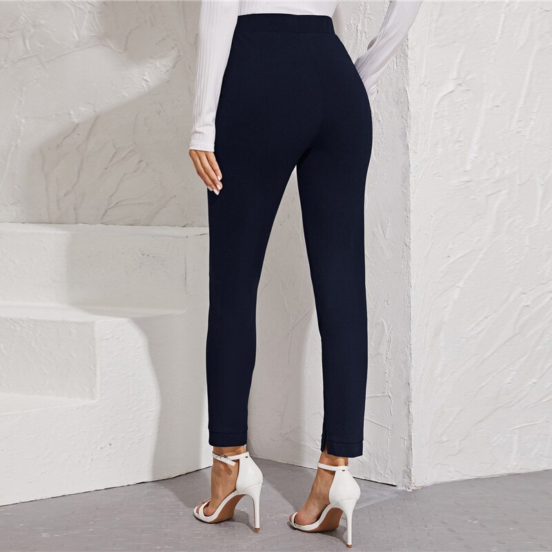 Women's Elastic Formal Solid Color Pants