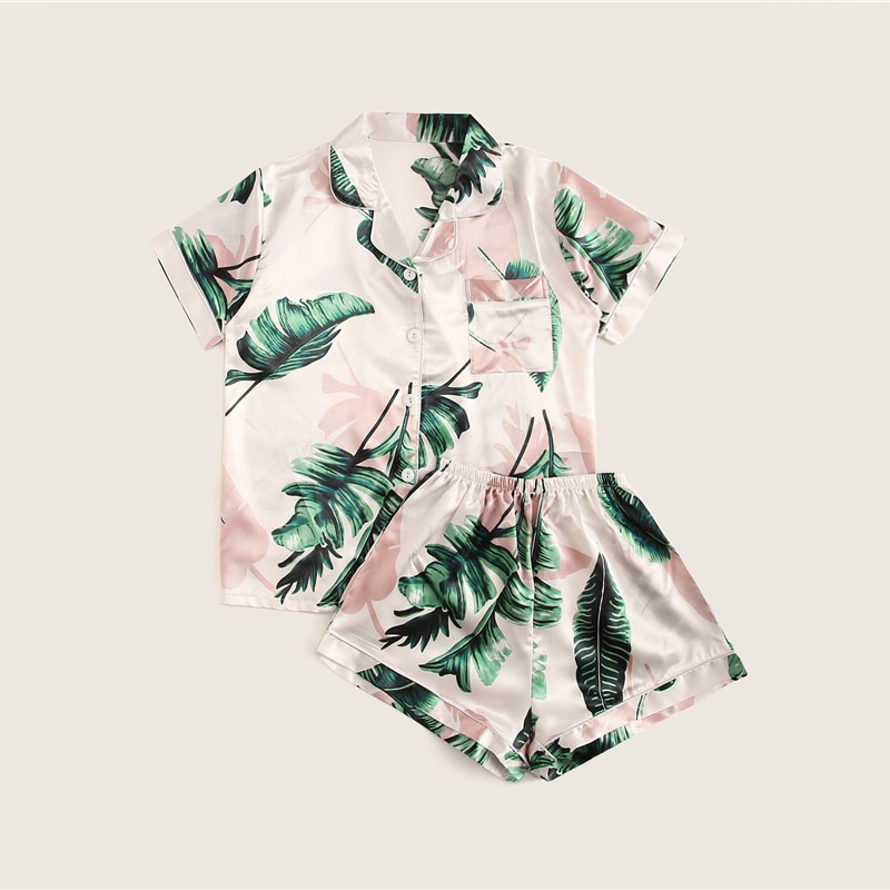 Women's Pajama Set in Tropical Print